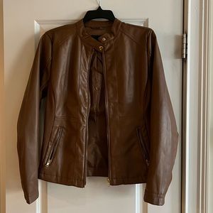 a.n.a polyester imitation leather jacket